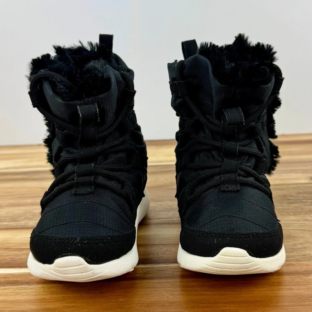 Nike Winter Boots Faux Fur Trim Pull On‎ Black Toddler Size 6C